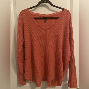 Wild Fable Pink Waffle Knit Loose Lounge Top M